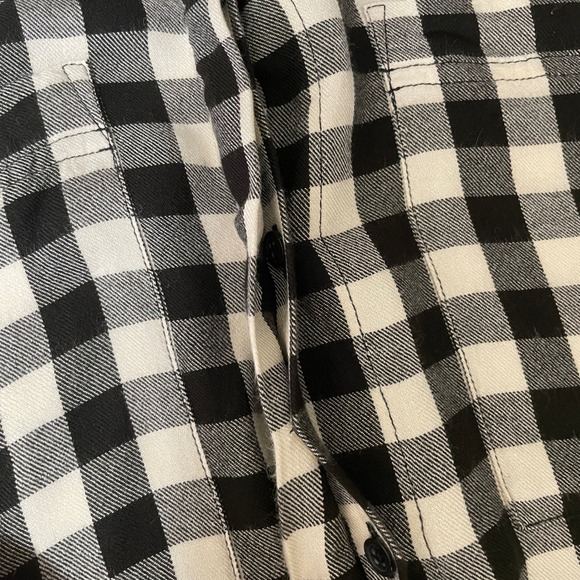 Madewell Buffalo Check Plaid Everyday Shirt Dress Black White Viscose XXS E7148 - Picture 5 of 9
